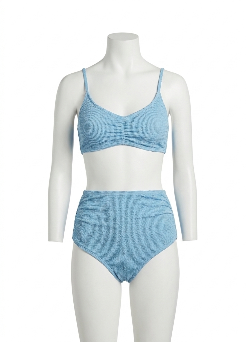 NEW HATCH the zanzibar maternity bikini in blue mini gingham